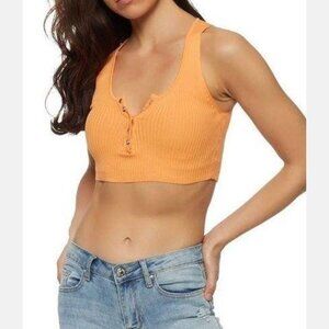 NWT! Roma Knit Sz L Orange Rib Knit Tank Crop Top (More like a S or M)